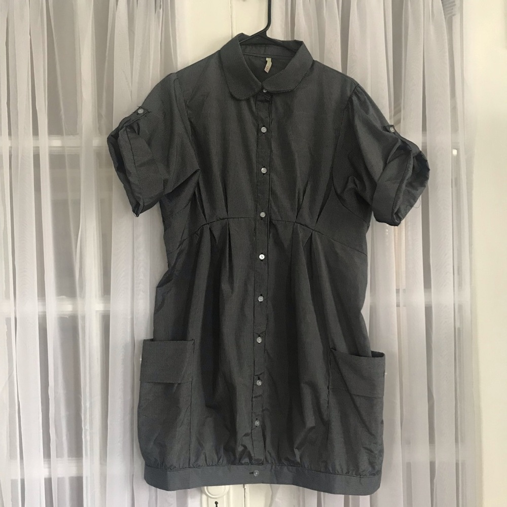 Unique Pinstripe Shirt Dress